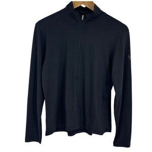 REI Womens UPF 50+ Black Long-Sleeve Half-Zip Performance Shirt Size L